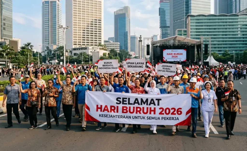 Ratusan Buruh Kota Bogor Bergerak ke Monas, Suarakan Aspirasi di May Day 2026